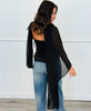 Black Sleeveless Halter Cape Top (Reg.)