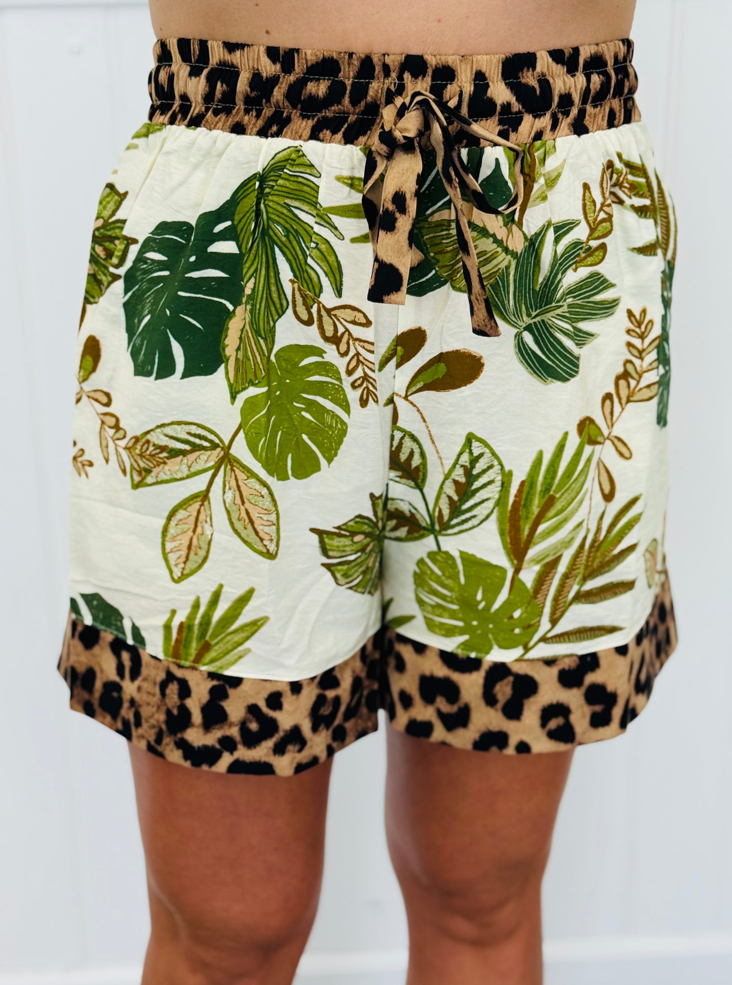 Mixed Print Matching Top & Shorts Set (Reg. & Plus)