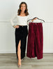 Front Slip Stretch Midi Skirt (Reg.) - 2 Colors