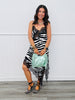Zebra Print Lace Detail Mini Dress (Reg.)