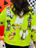 Queen Of Sparkles Lime Green Halloween Dogs Sweatshirt (Reg. and Plus)