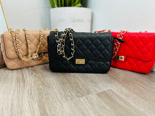 Quilted Fashionista Handbag- 3 Colors