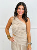 One Shoulder Ruched Knit Top (Reg.)-2 Colors