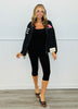 Black Catch Me At The Rodeo Bomber Jacket (Reg. and Plus)
