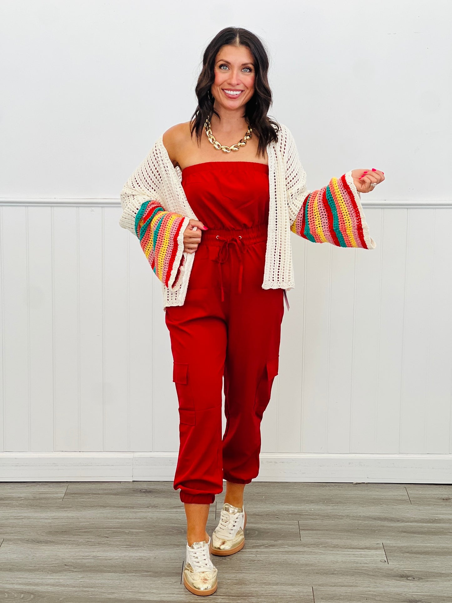 Summer Contrast Stripes Sweater Cardigan (Reg.)-2 Colors