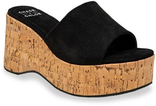 Black Classic Charm Platform Sandals