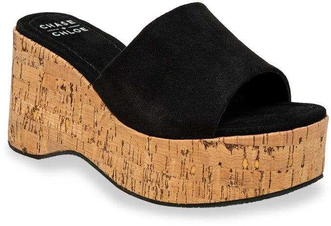 Black Classic Charm Platform Sandals