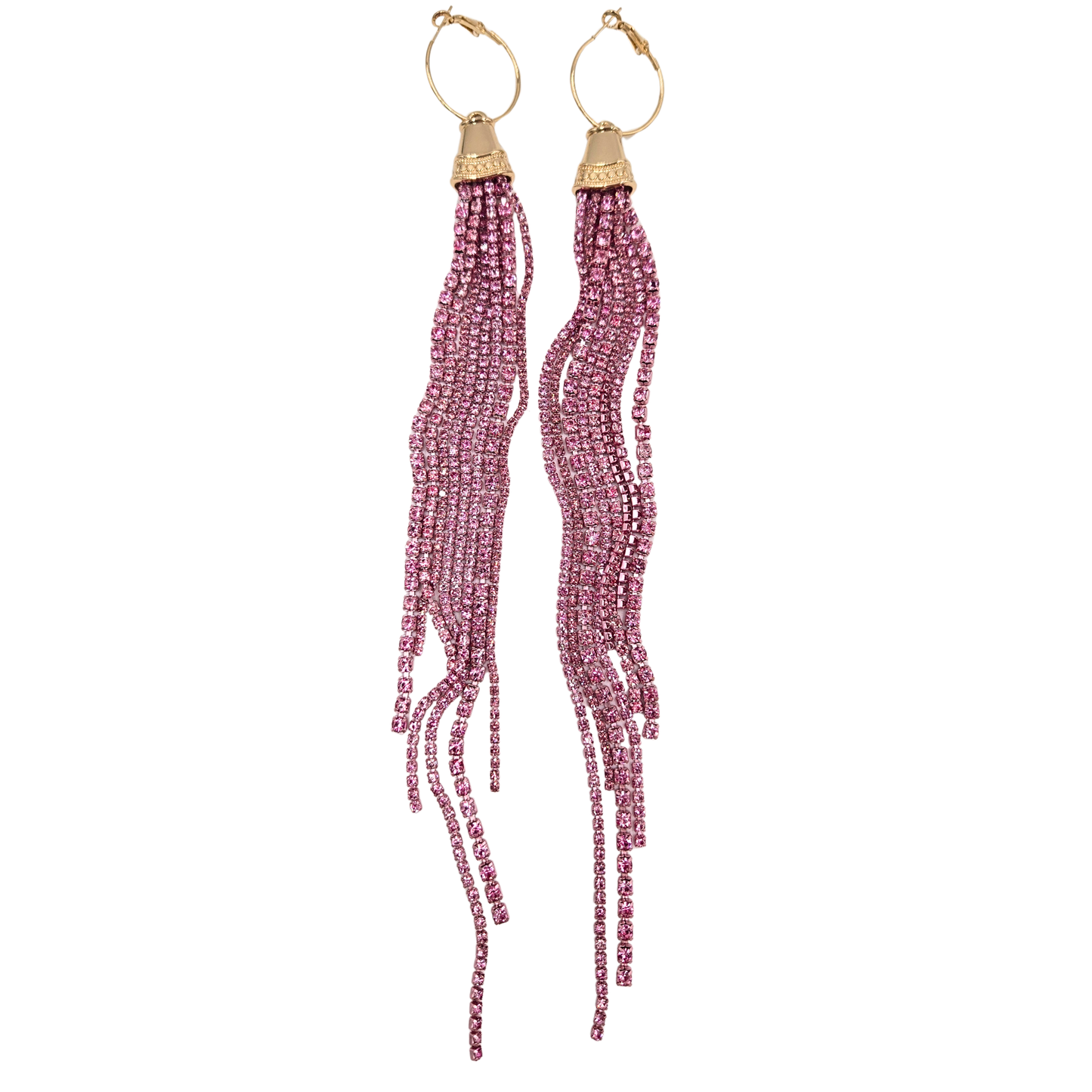 Gypsy South - Pink Jewel Tassel Earrings