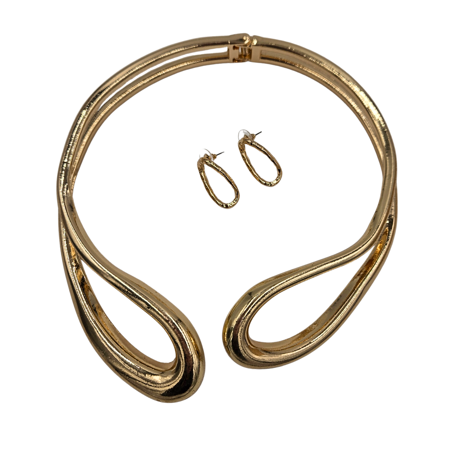Asymmetrical Gold Collar Necklace