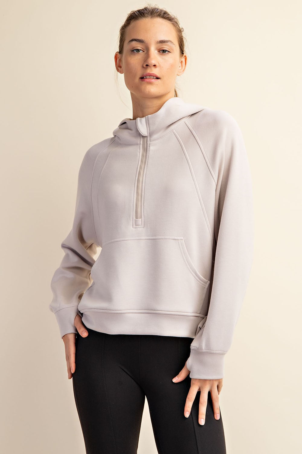 Half Zip Scuba Hoodie (Reg. and Plus) - 5 Colors