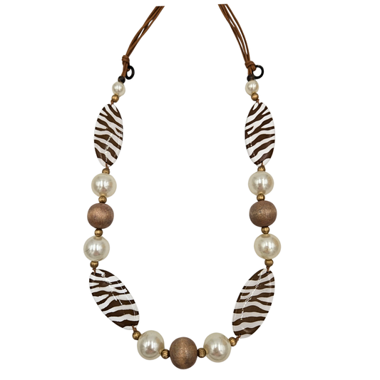 Brown Zebra Print Necklace