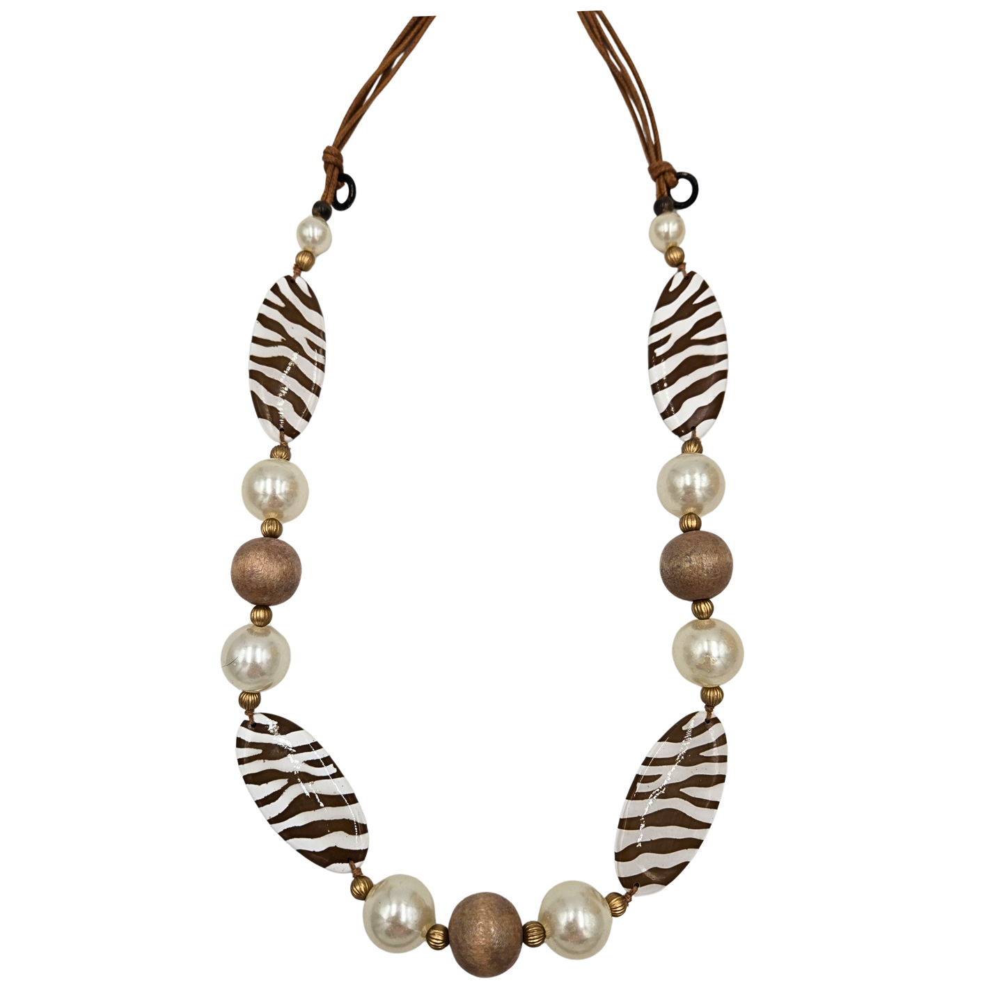 Brown Zebra Print Necklace