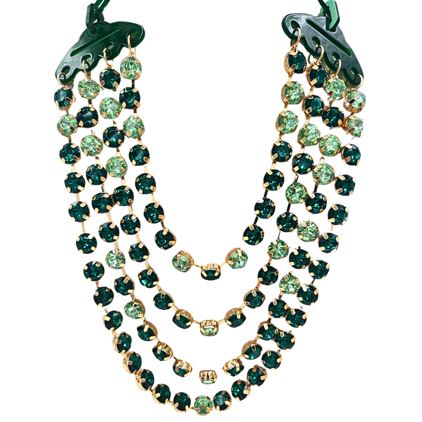Candy Cascade Necklace in Green Mix