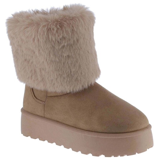 Tan Better Get Going Faux Fur Boots