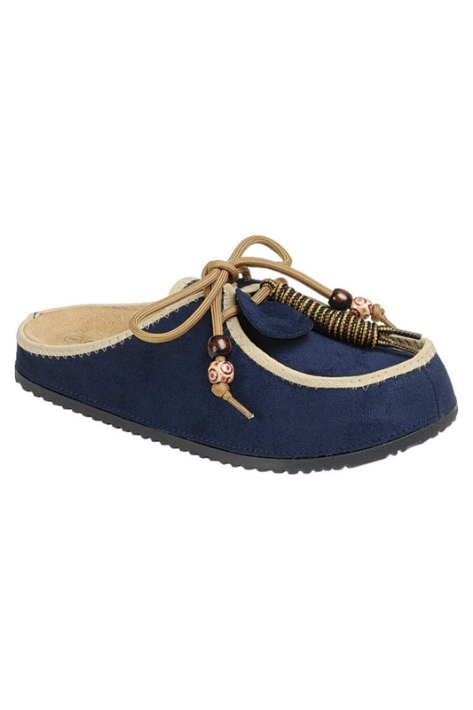 Navy Cozy Charm Slip On Flats