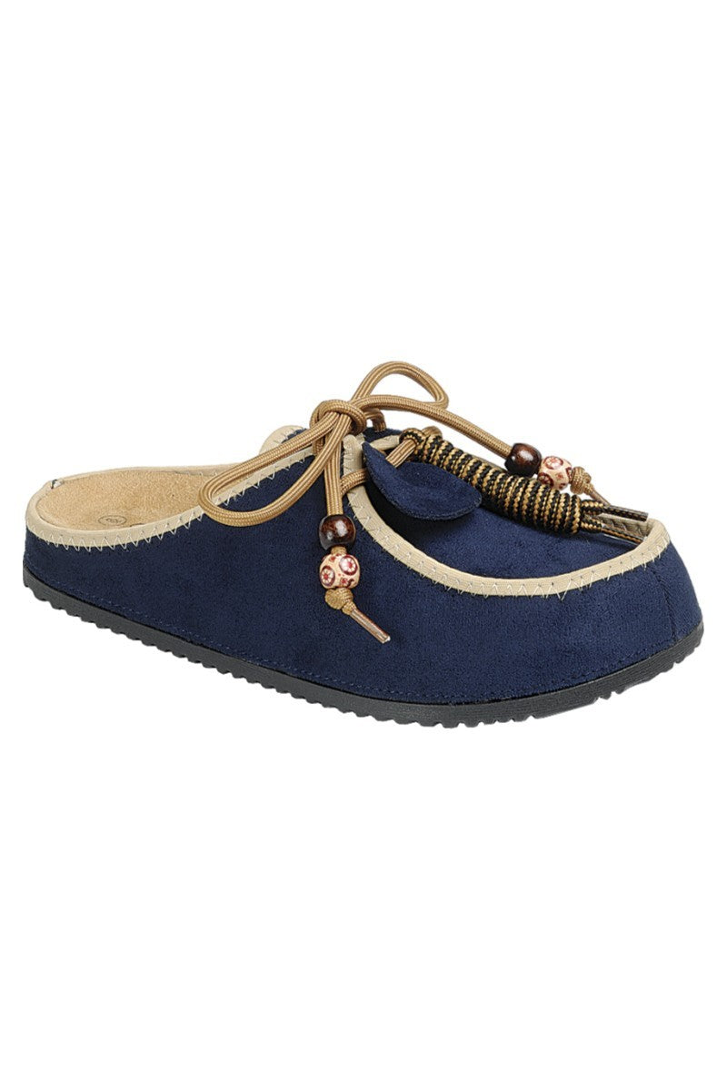 Navy Cozy Charm Slip On Flats