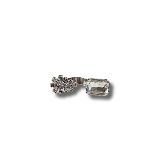 Crystal Tear Drop Open Ring