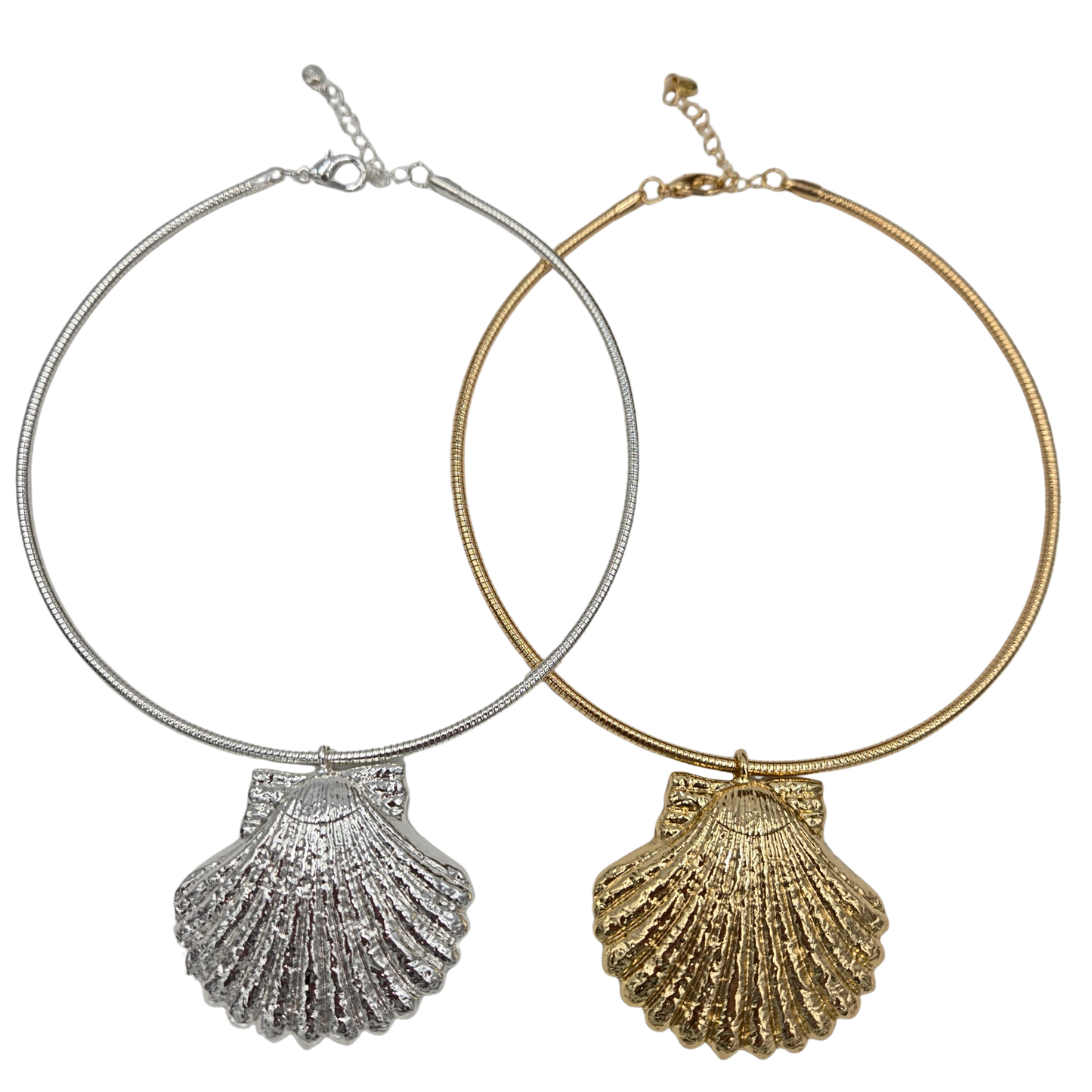 Seashell Pendant Collar Necklace (2 colors)