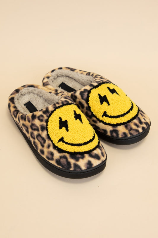 Leopard Happy Face Slippers