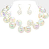 Chunky Iridescent Ball Beaded Necklace (2 Colors)