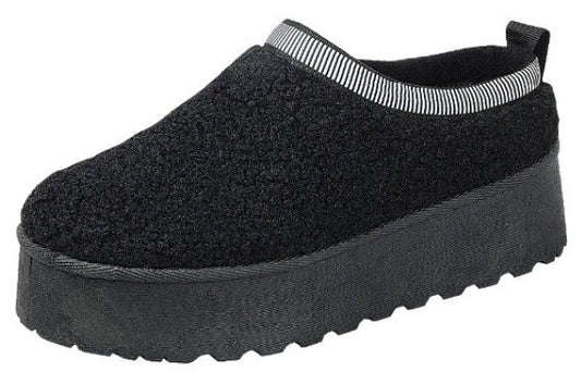 Black Cozy Up Platform Shoes