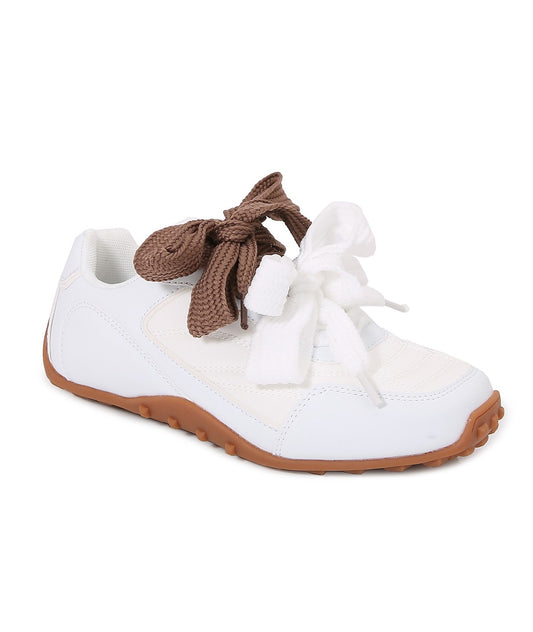 White Double Lace Sneakers
