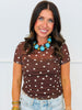 Polka Dot Mesh Blouse (Reg & Plus) - 5 Colors
