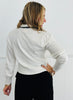 Cream Contrast Collar Button Cardigan (Reg. and Plus)