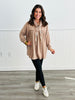 Camel Cowl Neck Hoodie Top (Reg. & Plus)