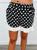Black Polka Dot Ruffle Hem Shorts (Reg. and Plus) - 2 Colors