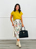 Beige Leopard Floral Satin Midi Skirt (Reg. and Plus)