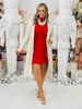 Red Cable Knit Mini Dress (Reg. and Plus)