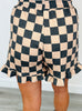 Checkered Print Top & Ruffle Shorts Set (Reg. & Plus) - 4 Colors