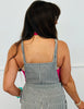 Black Stripe Wide Leg Overall Jumpsuit (Reg.)