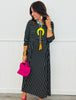 Black Carefree Striped Midi Dress (Reg & Plus)