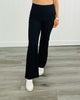 Black High Waisted Solid Knit Pants (Reg. and Plus)