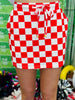 Red Let's Go Checkered Skort (Reg. and Plus)