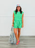 Striped Padded Shoulder Top (Reg.) - 2 Colors