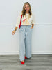 Cream Sailboat Fuzzy Sweater Top (Reg.)