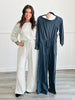 Off-Shoulder Terry Jumpsuit (Reg & Plus) -2 Colors