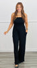 Black Ruched Tube Jumpsuit (Reg. and Plus)