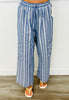 Blue Multi Pinstripe Wide Leg Crop Pants (Reg & Plus)