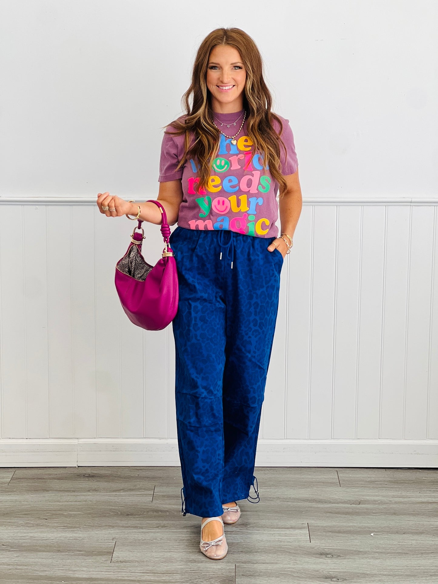 Blue Color Me Leopard Jogger Pants Remix (Reg & Plus)