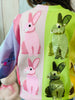 Queen Of Sparkles Rainbow Colorblock Easter Bunny Cardigan (Reg. and Plus)