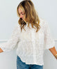 Off White Floral Embroidered Peter Pan Collar Blouse (Reg. & Plus)