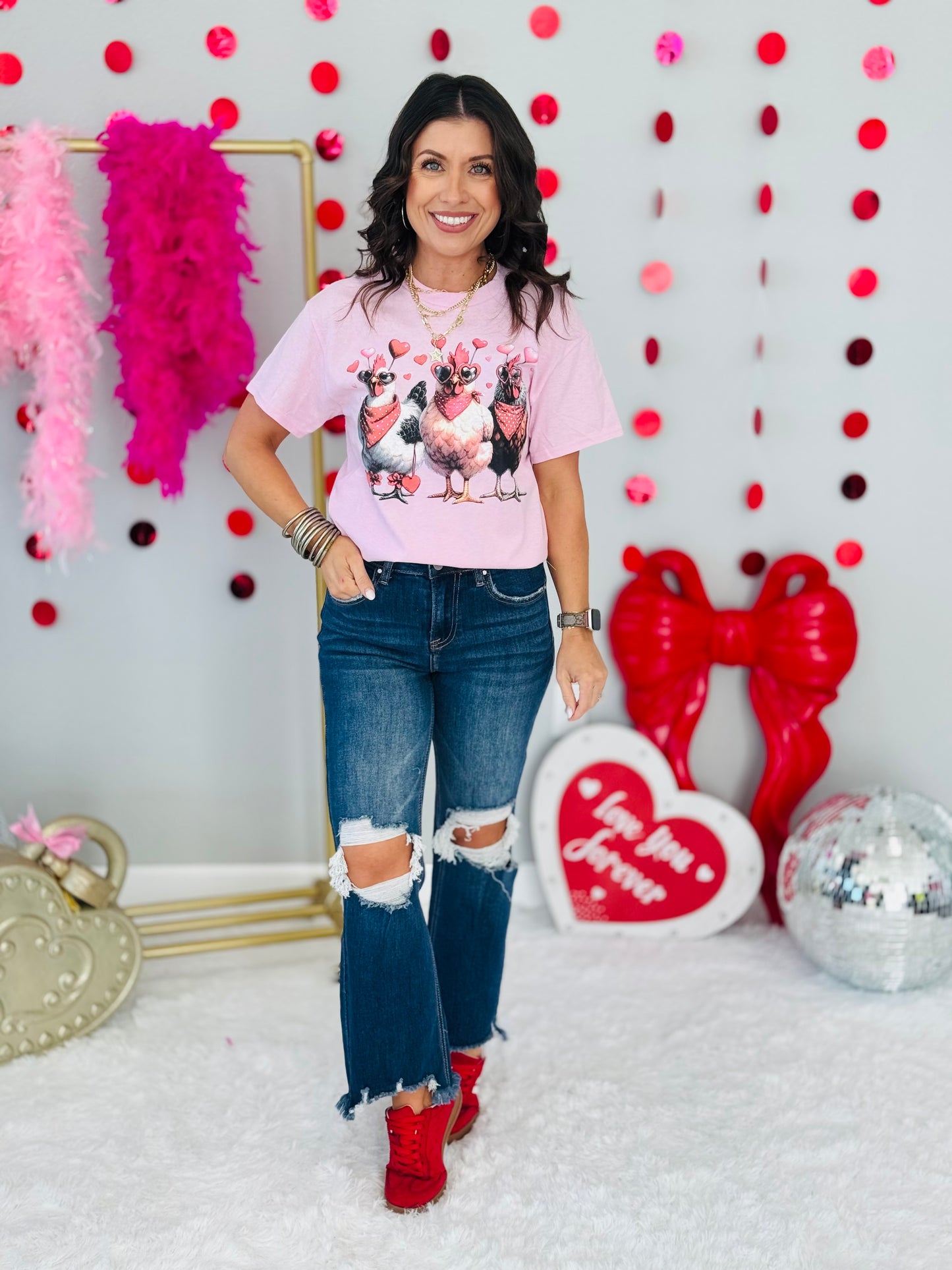 Daily Deal! Valentine Chickens Graphic Tee (Reg. & Plus)