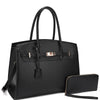 Textured Satchel Handbag with Wallet (5 colors)