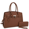 Textured Satchel Handbag with Wallet (5 colors)