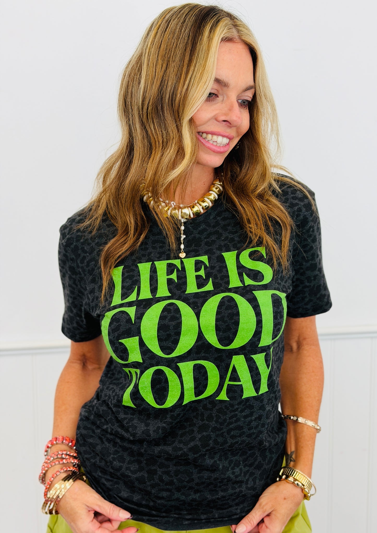 Life Is Good Today Leopard Tee (Reg. and Plus)