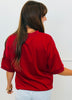 Maroon Butter Soft V-Neck Top (Reg. and Plus)